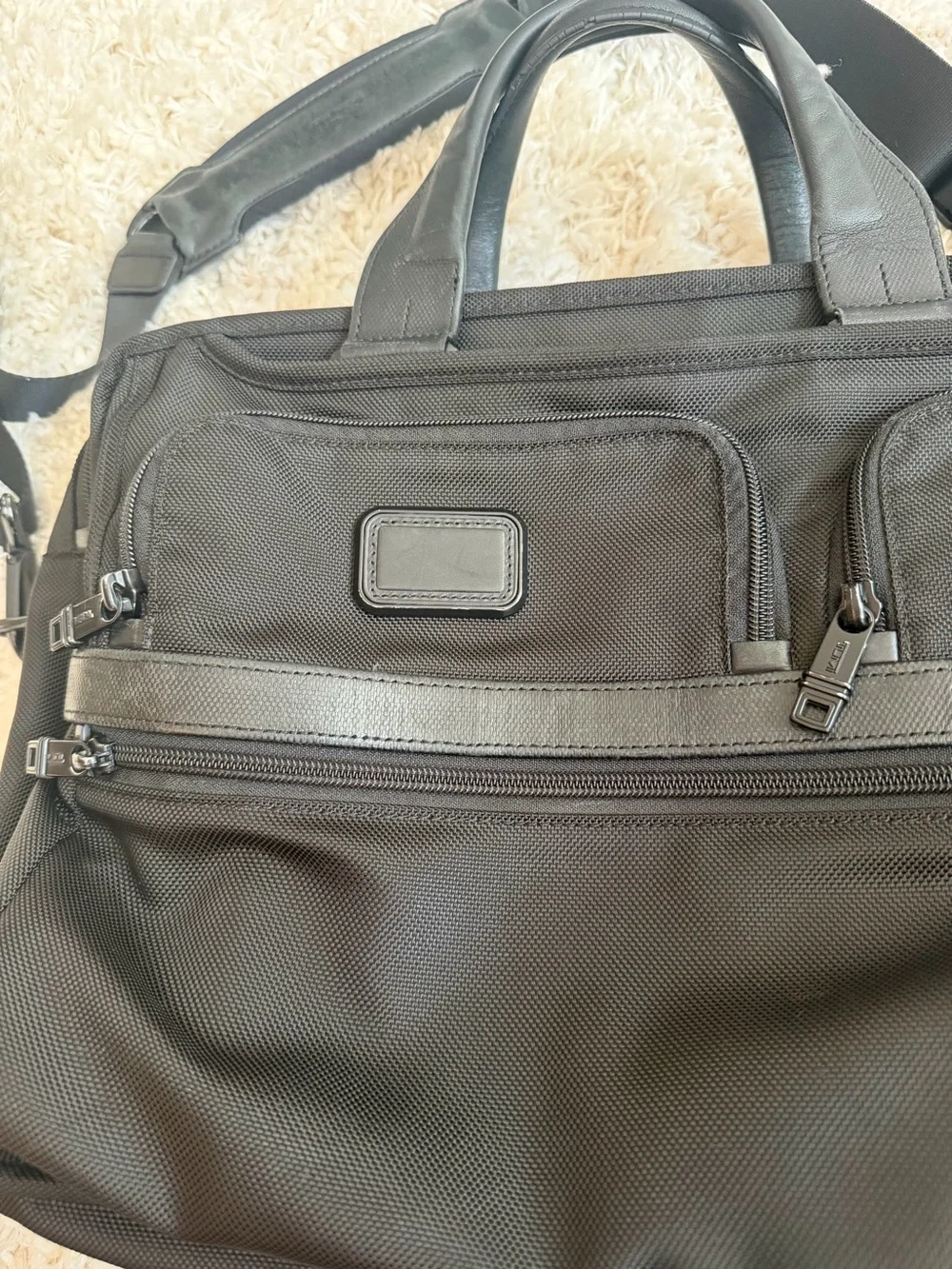 Tumi Black Men's Briefcase with Shoulder Strap
